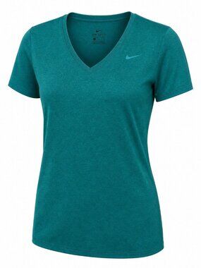 Nike Dri-FIT Teal V-Neck Running Workout Athletic Top M
